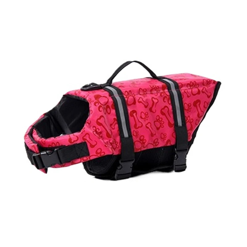 Wuffy SafeSwim dog life jacket in Pink Paw Print