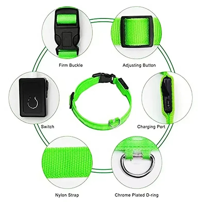 Wuffy GlowWalk Rechargeable LED Safety Collar