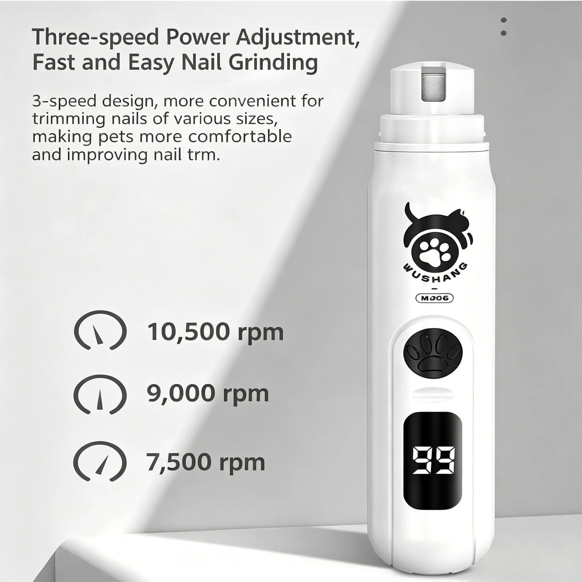 Wuffy PawTrim LCD Pet Nail Grinder