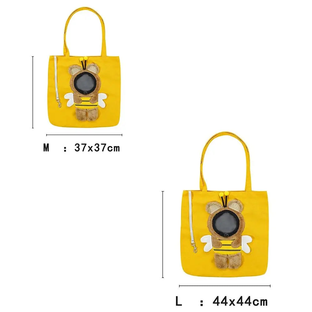 PeekaBag size chart: M is 37 by 37 cm, L is 44 by 44 cm