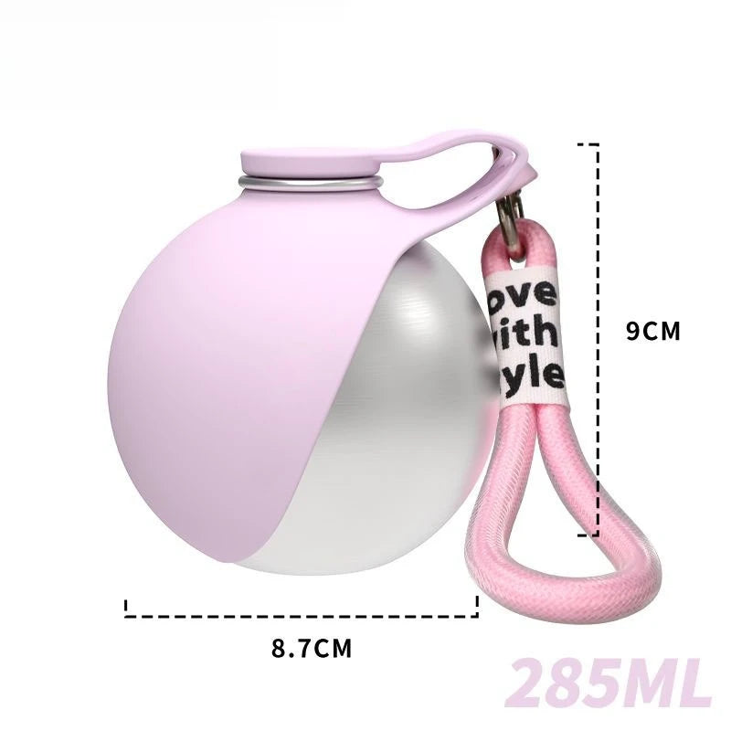 OrbSip in pink with wrist strap, 285 ml, 9 by 8.7 cm