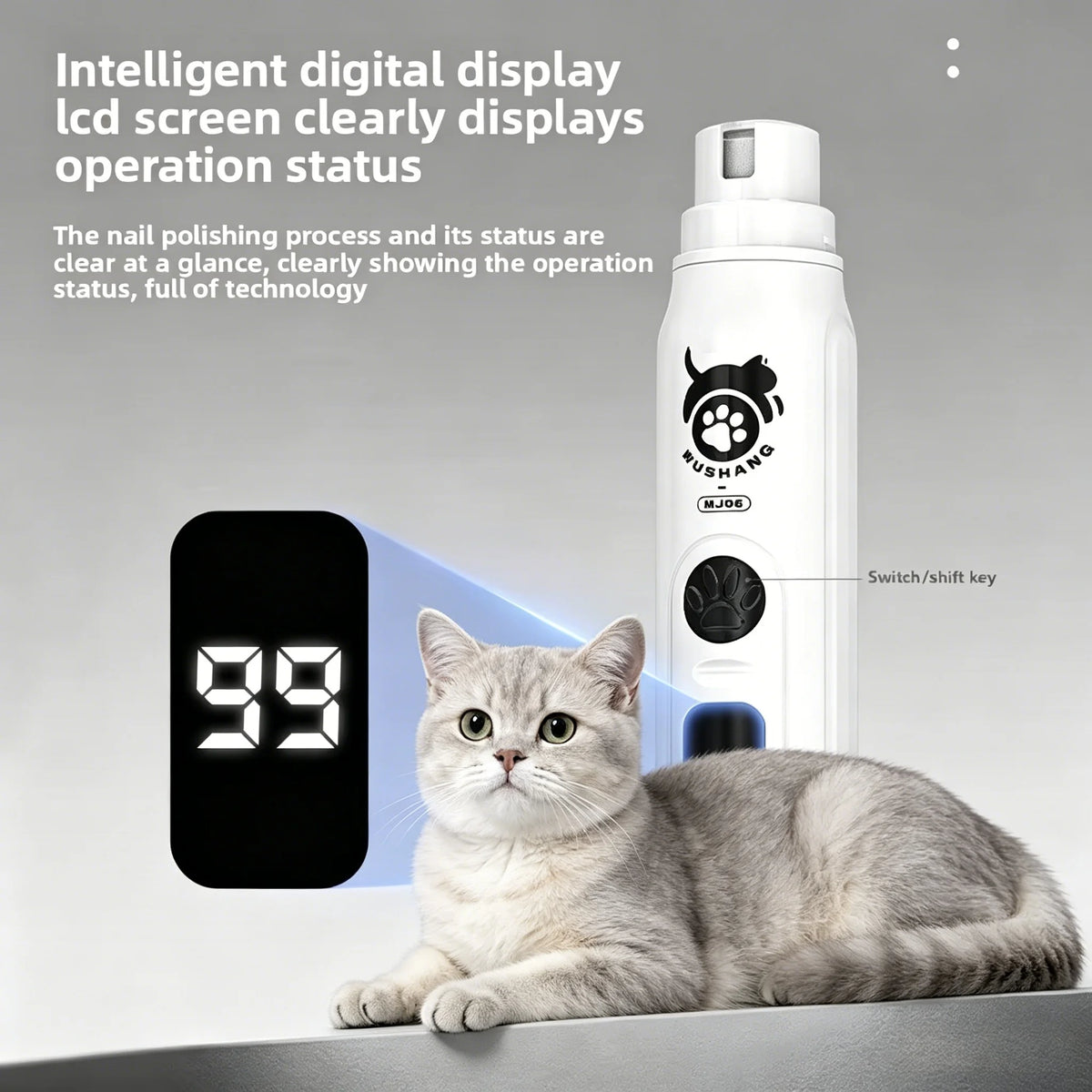 Wuffy PawTrim LCD Pet Nail Grinder