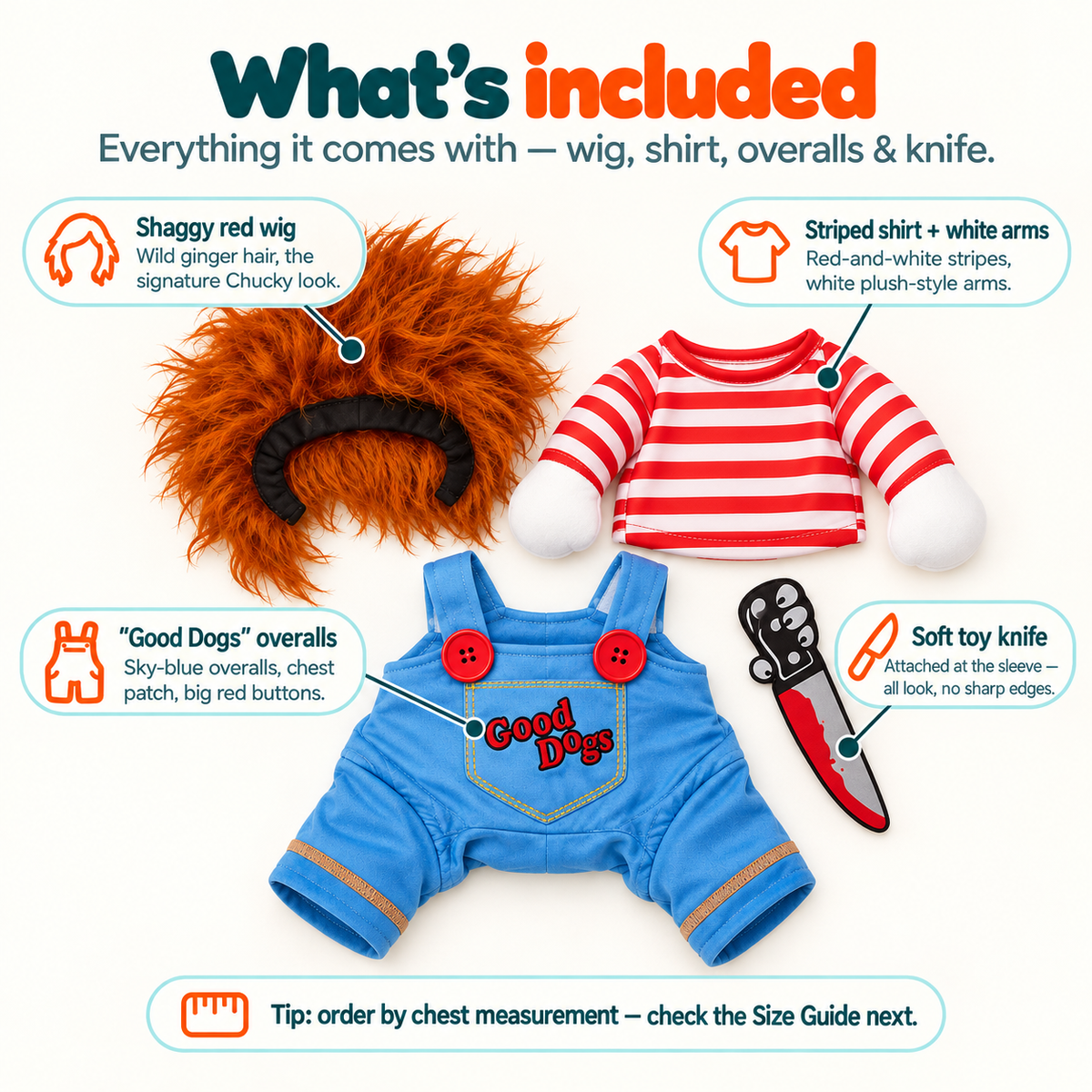 Wuffy Chucky Doll Dog Costume