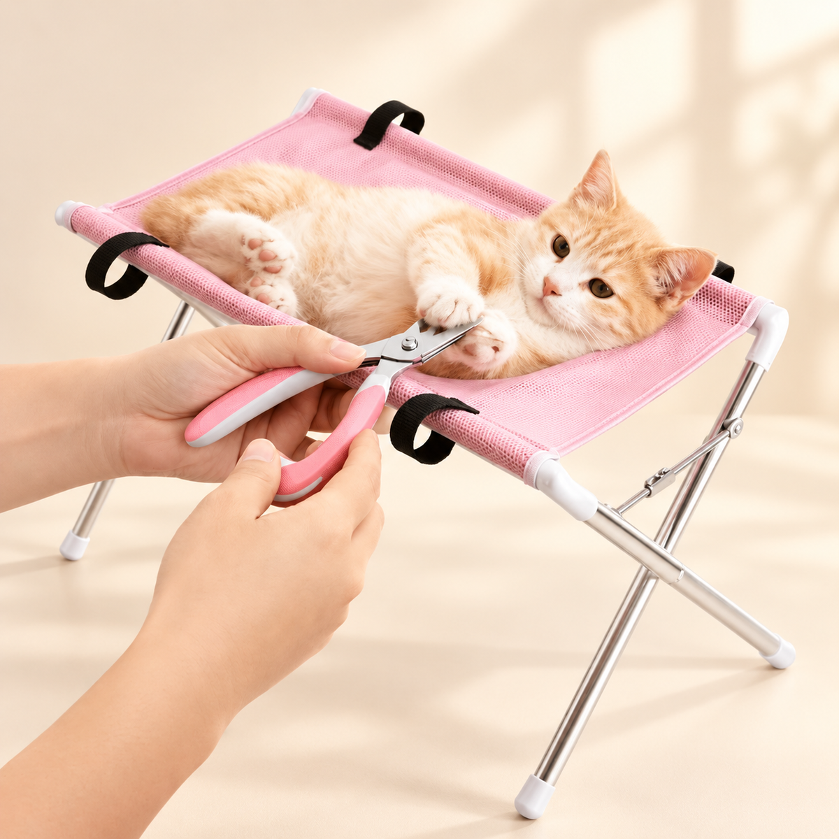Foldable Pet Bathing Hammock Stand – Bathing & Grooming Support for Dogs and Cats